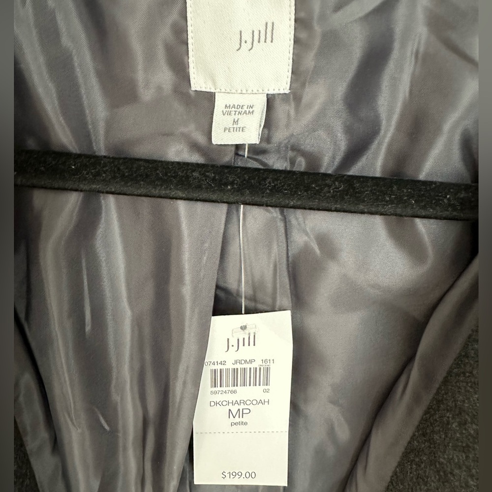 J. Jill Women’s Size MP Gray Button-Up Coat New with Tags NWT Dark Charcoal NWT - Picture 3 of 6